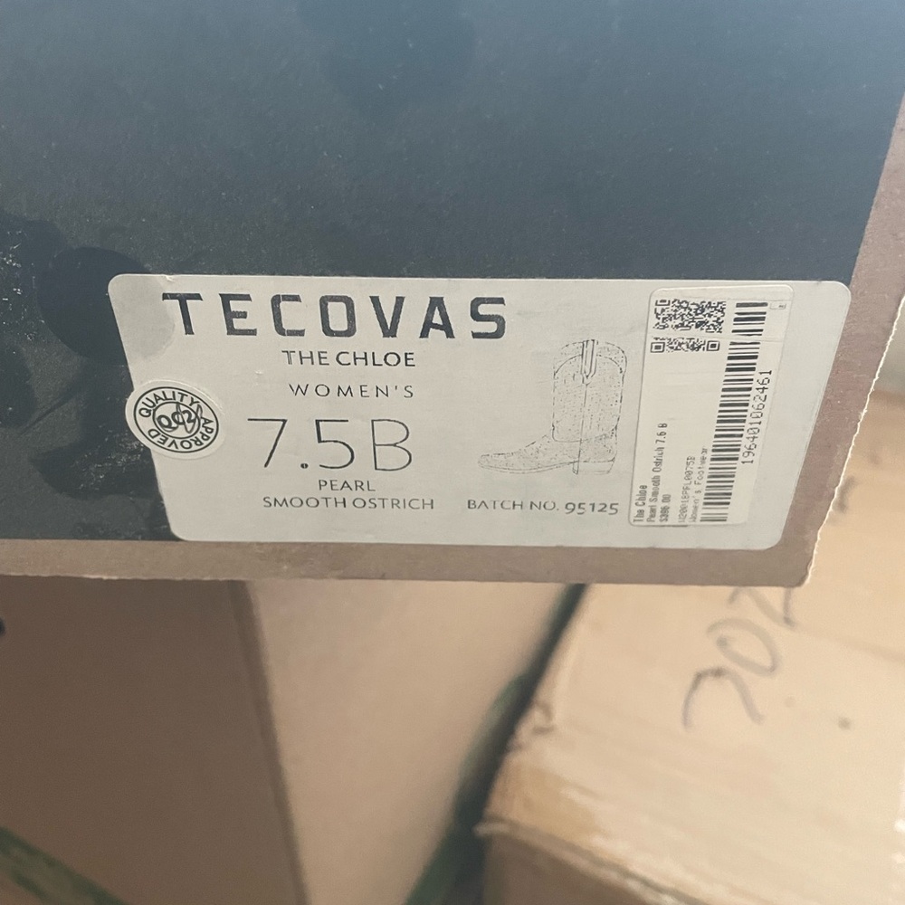 Tecovas Women's Ankle Boots in Pearl Smooth Ostrich